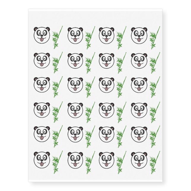 Panda bamboo temporary tattoos (Front)