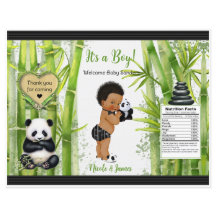 Panda Bamboo Theme Baby Boy Chip Bag
