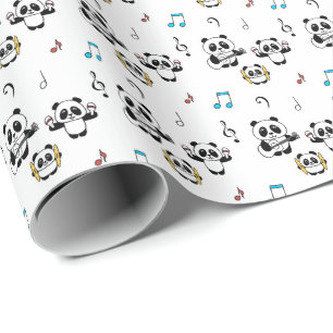 Panda Band - 1000Pandas by Amanda Roos Wrapping Paper