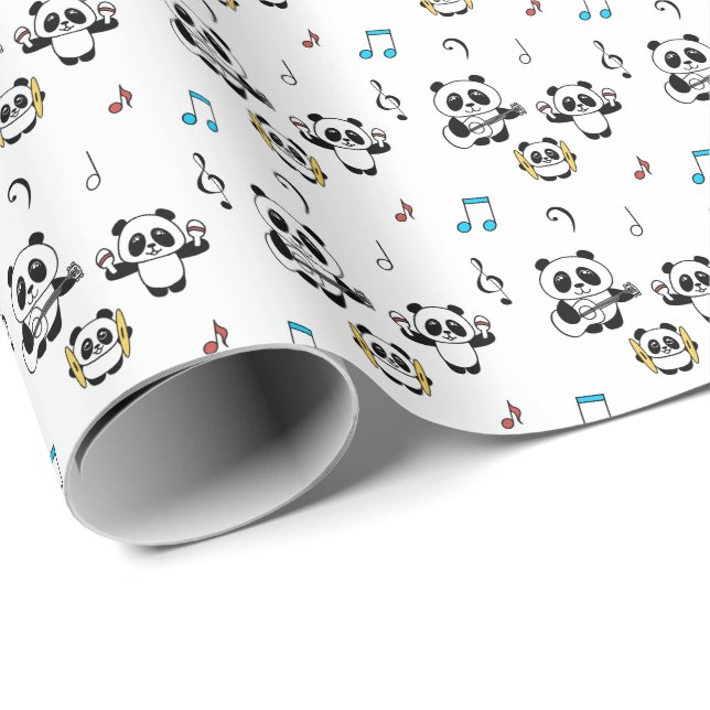 Panda Band - 1000Pandas by Amanda Roos  Wrapping Paper (Roll Corner)