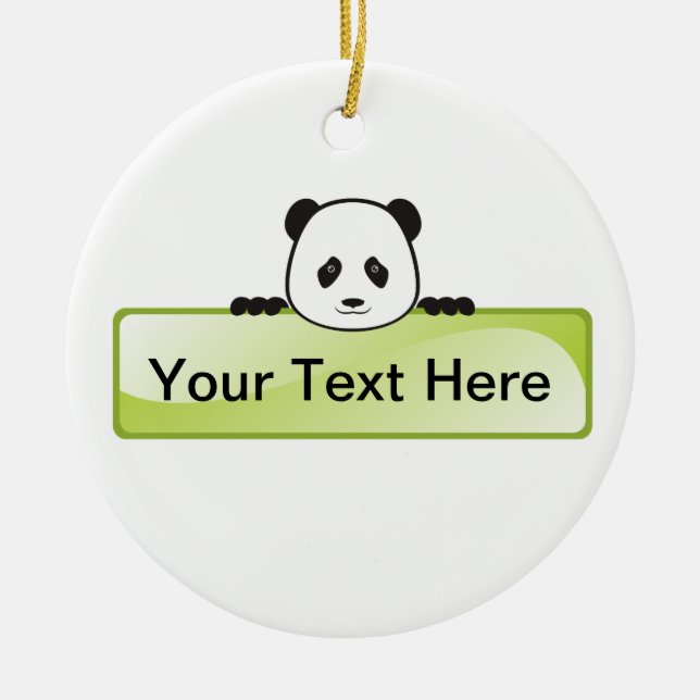 Panda Banner Ceramic Ornament (Front)
