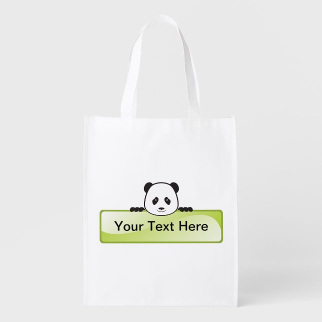 Panda Banner Grocery Bag (Front)