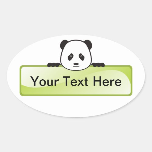 Panda Banner Oval Sticker