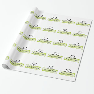 Panda Banner Wrapping Paper