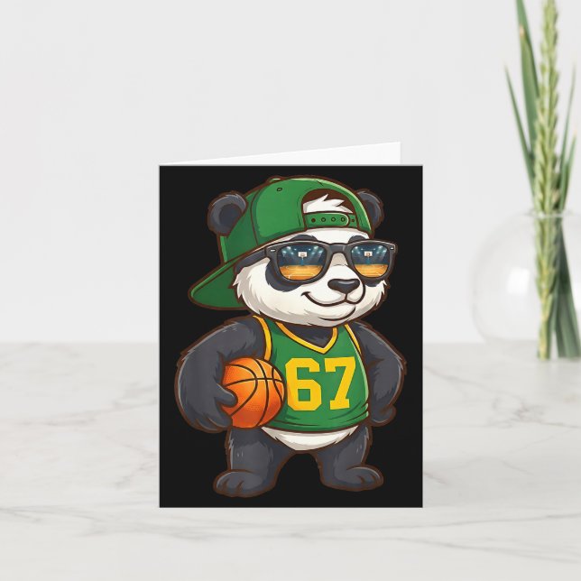 Panda Basketball 67 Gen Alpha Slang Srts Men Boys  Card (Front)