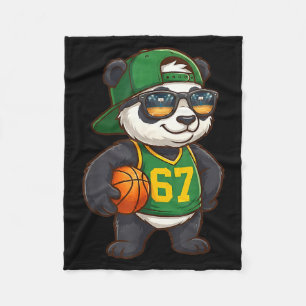 Panda Basketball 67 Gen Alpha Slang Srts Men Boys Fleece Blanket