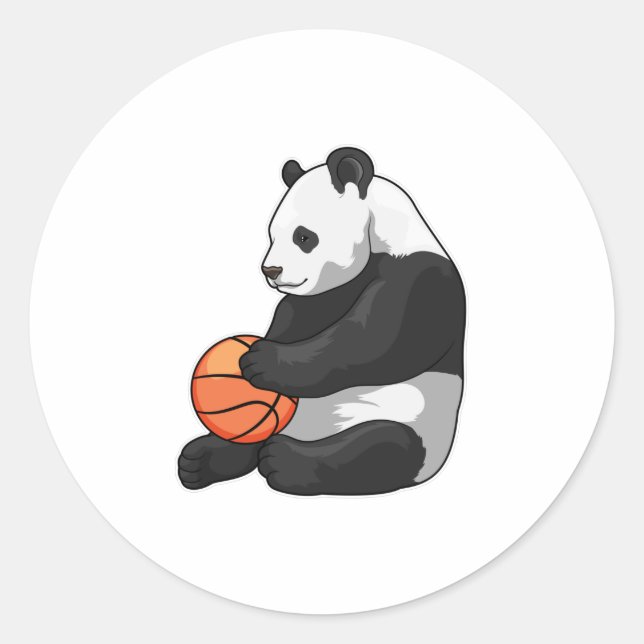 Panda Basketball player Basketball Classic Round Sticker (Front)