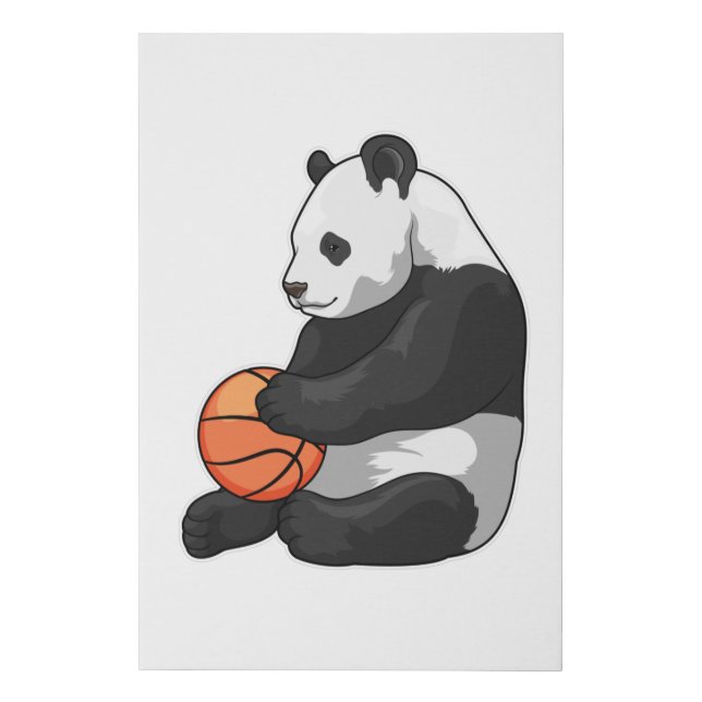 Panda Basketball player Basketball Faux Canvas Print (Front)