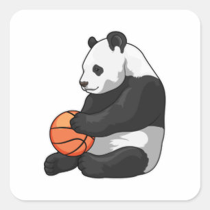Panda Basketball player Basketball Square Sticker