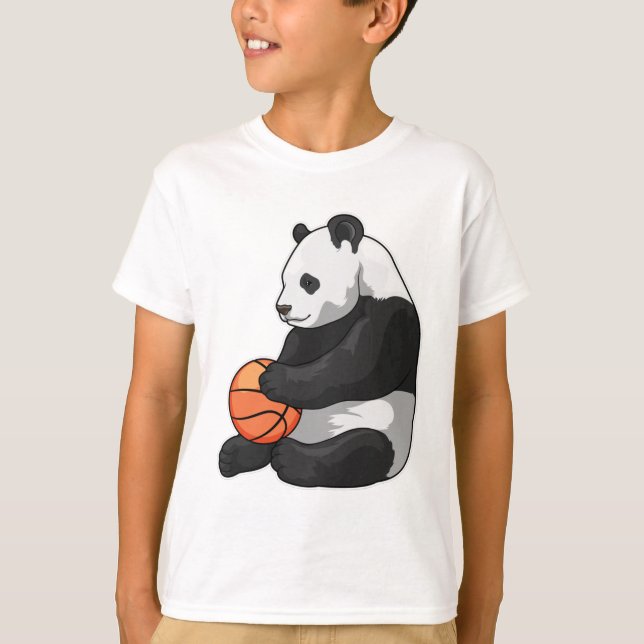 Panda Basketball player Basketball T-Shirt (Front)