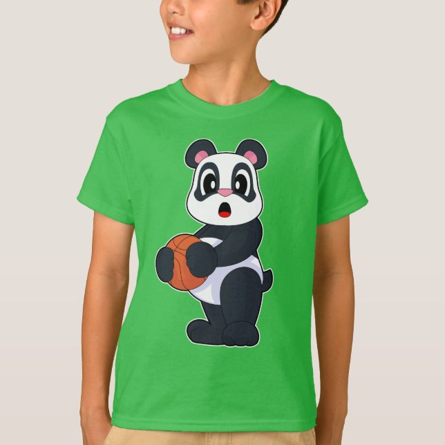 Panda Basketball player Basketball T-Shirt (Front)