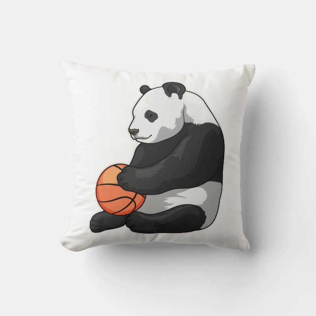 Panda Basketball player Basketball Throw Pillow (Front)