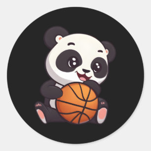 Panda Basketball Player Basketballer Classic Round Sticker