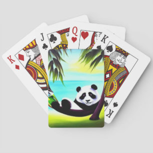 Panda Beach Vacation Poker Cards