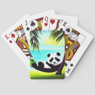 Panda Beach Vacation Poker Cards