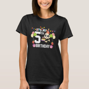 Panda Bear 5 Years Old Panda It's My 5th Birthday T-Shirt