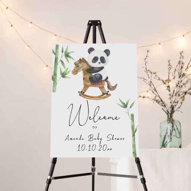 Panda Bear and Bamboo - Welcome Foam Board (In Situ (Stand))