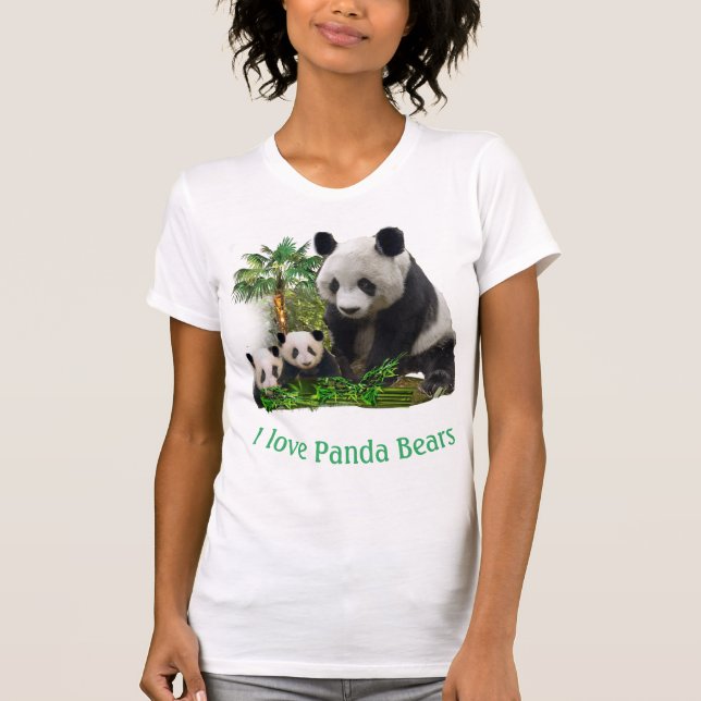 Panda Bear and cubs clothing T-Shirt (Front)