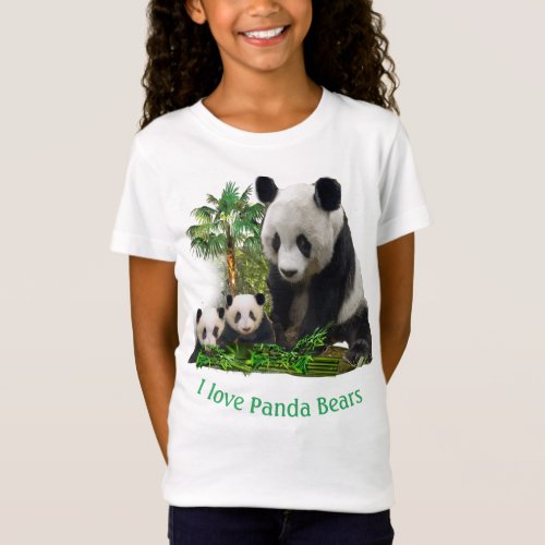 Panda Bear and cubs clothing T_Shirt