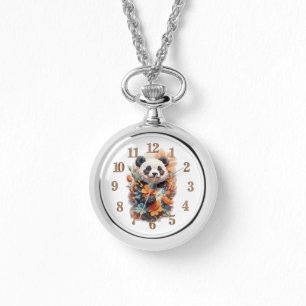 Panda Bear and Flowers Watch