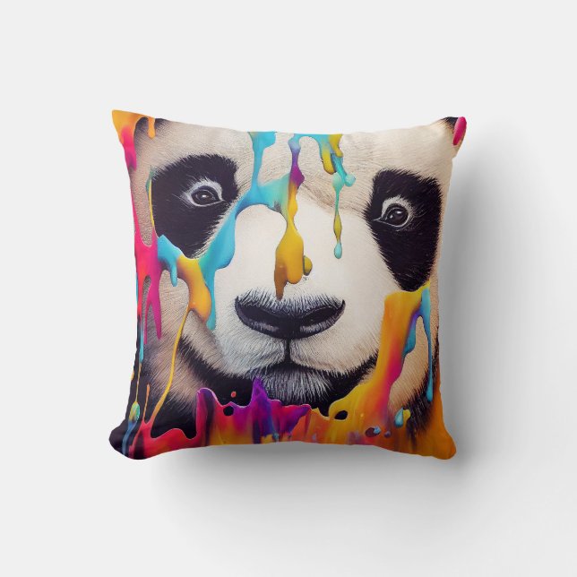 Panda Bear Animal Discovery Adventure Nature  Throw Pillow (Front)