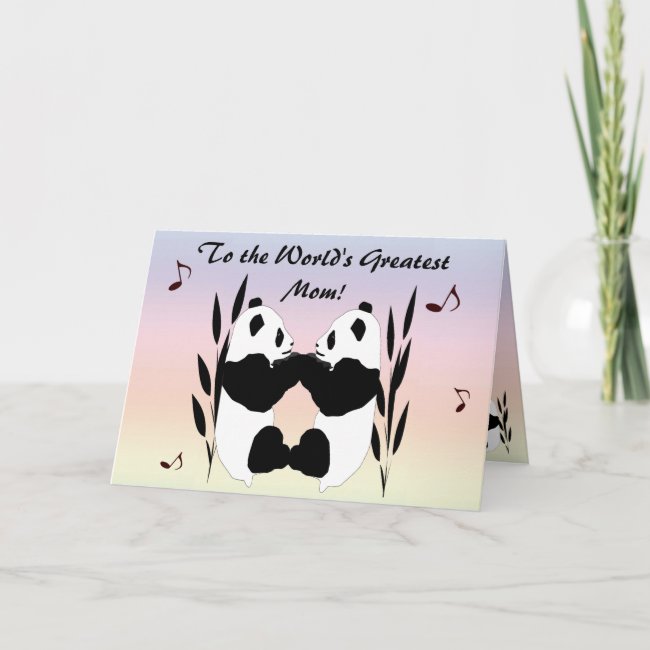 Panda Bear Animals Rainbow Mothers Day Card