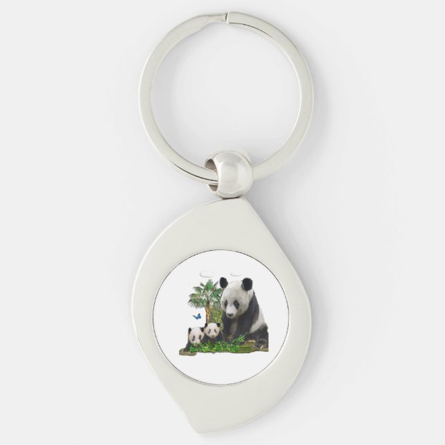 Panda bear art keychain (Front)