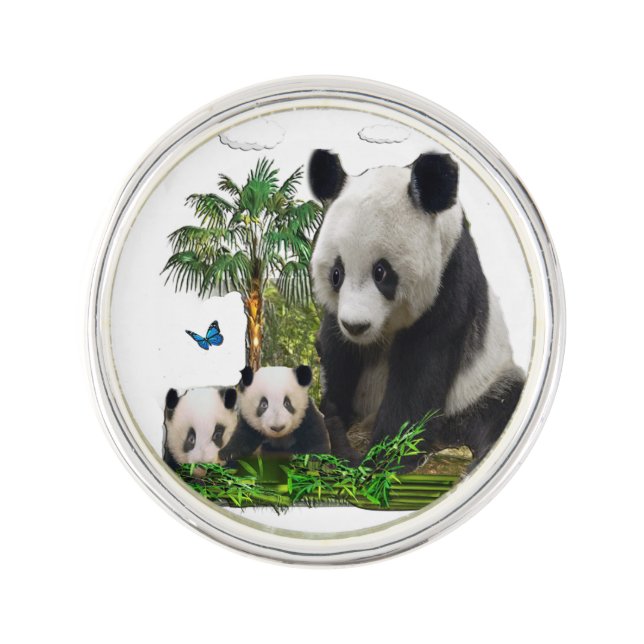 Panda bear art lapel pin (Front)