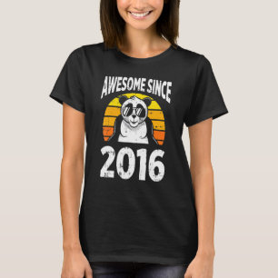 Panda Bear Awesome Since 2016 6th Birthday 6 Years T-Shirt