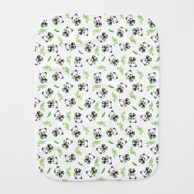 Panda Bear Baby Burp Cloth (Front)