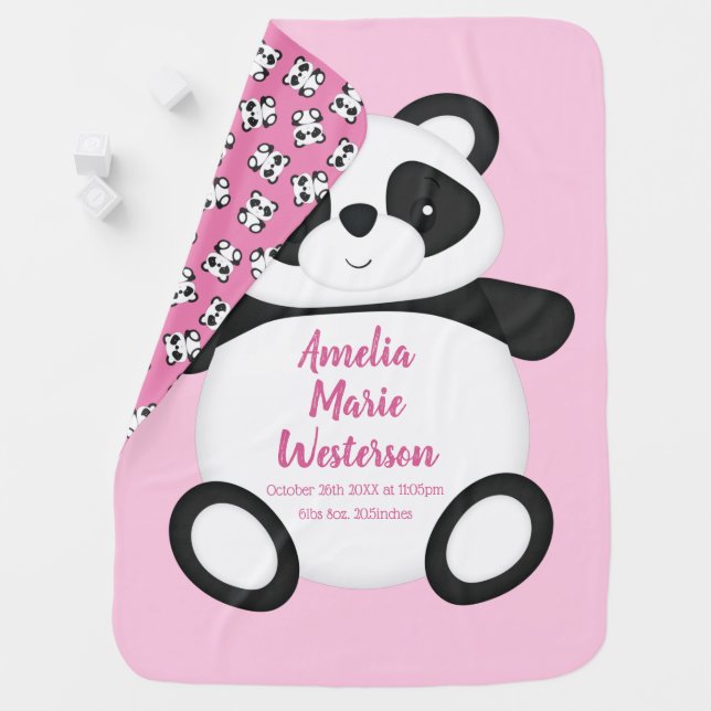 Panda Bear Baby Shower Blanket (In Situ)