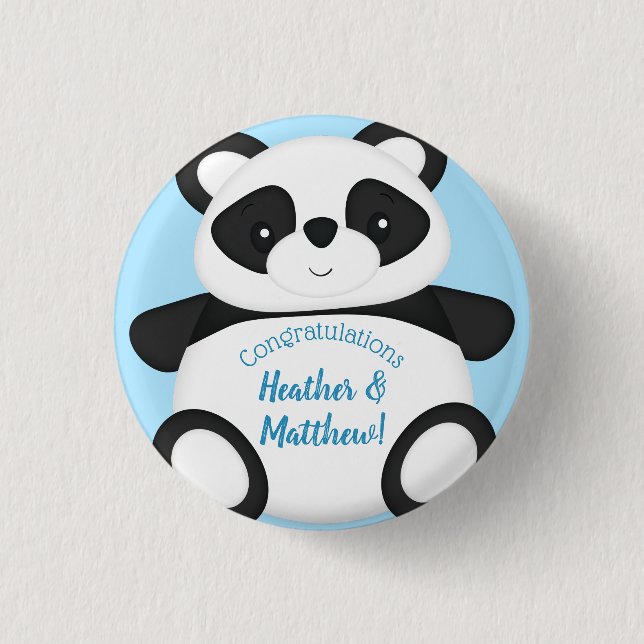 Panda Bear Baby Shower Button (Front)