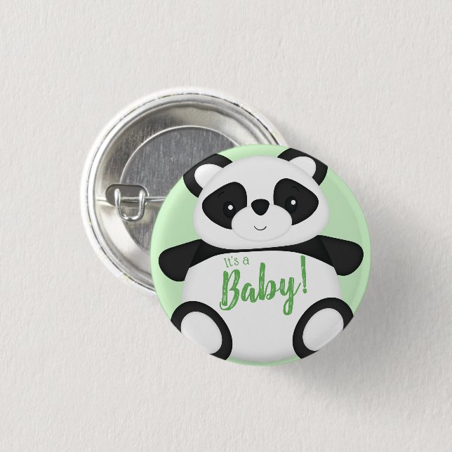 Panda Bear Baby Shower Button (Front & Back)