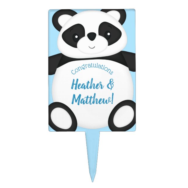 Panda Bear Baby Shower Cake Topper (Front)