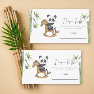 Panda Bear baby shower diaper raffle ticket Enclosure Card
