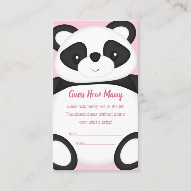 Panda Bear Baby Shower Enclosure Card (Front)