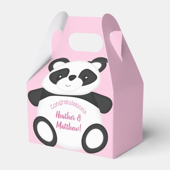 Panda Bear Baby Shower Favor Boxes (Front Side)
