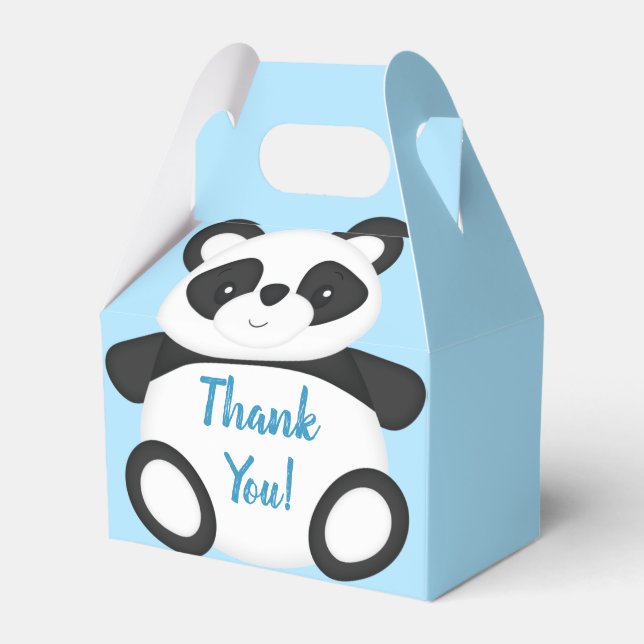 Panda Bear Baby Shower Favor Boxes (Front Side)