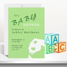 Panda Bear Baby Shower Invitation