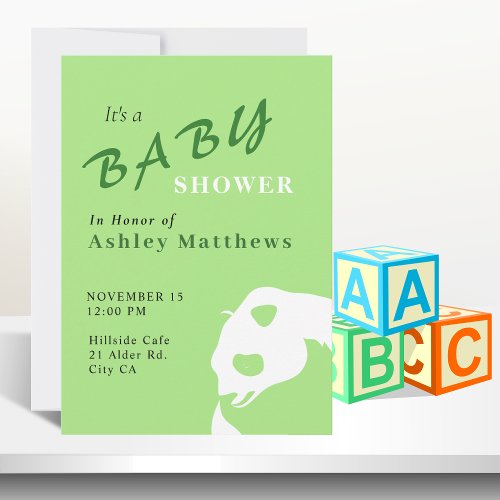 Panda Bear Baby Shower Invitation