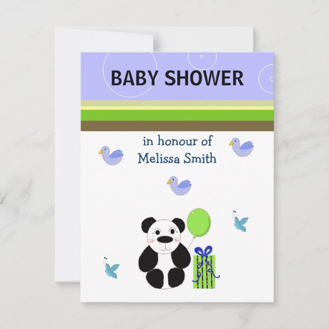 Panda Bear Baby Shower Invitation (Front)