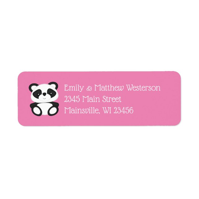 Panda Bear Baby Shower Label (Front)