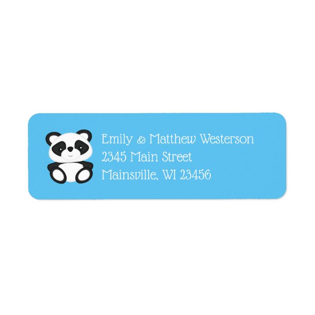 Panda Bear Baby Shower Label (Front)