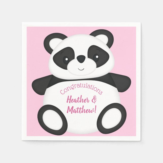 Panda Bear Baby Shower Napkins (Front)