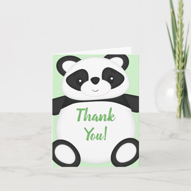 Panda Bear Baby Shower Thank You Card (Front)