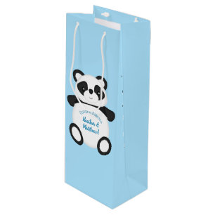 Panda Bear Baby Shower Wine Gift Bag