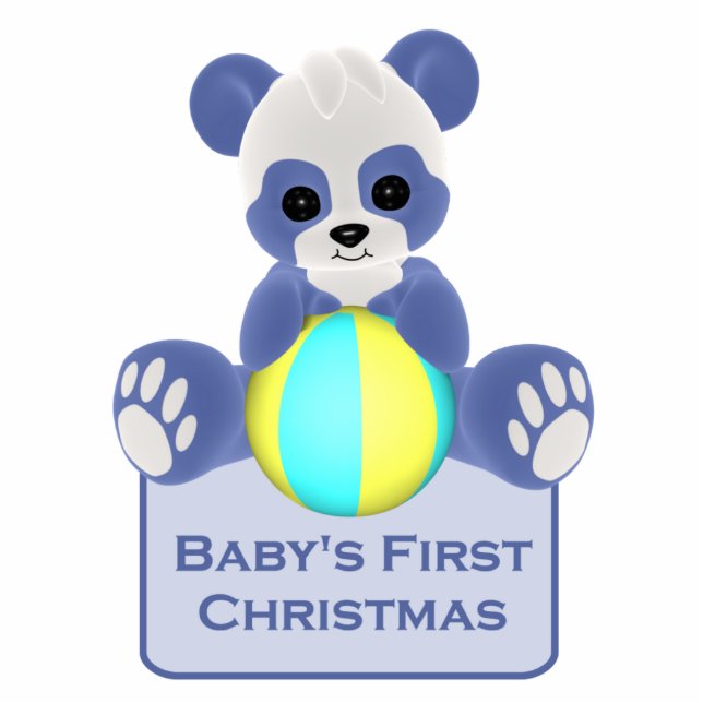 Panda Bear Baby's First Christmas Ornament (Front)