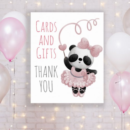 Panda Bear Ballerina Birthday Party Cards Gifts   Poster