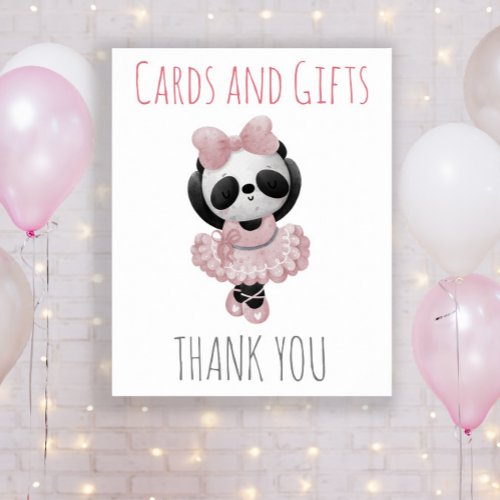 Panda Bear Ballerina Birthday Party Cards Gifts  Poster