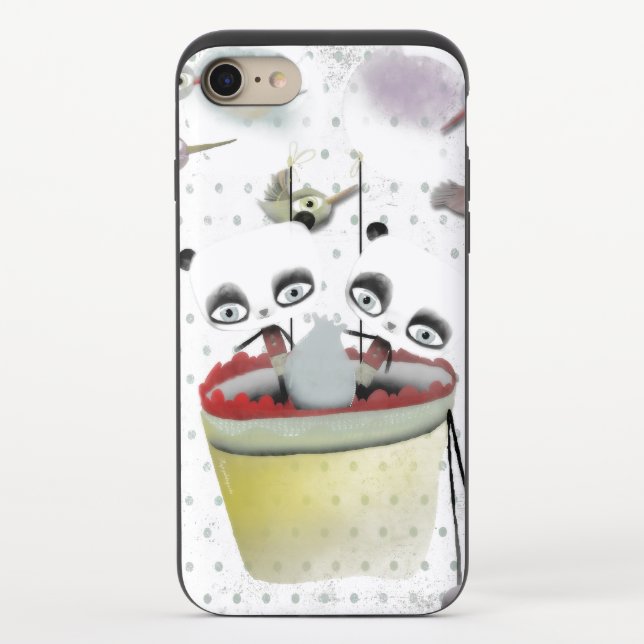 Panda bear balloon uncommon iPhone case (Back)